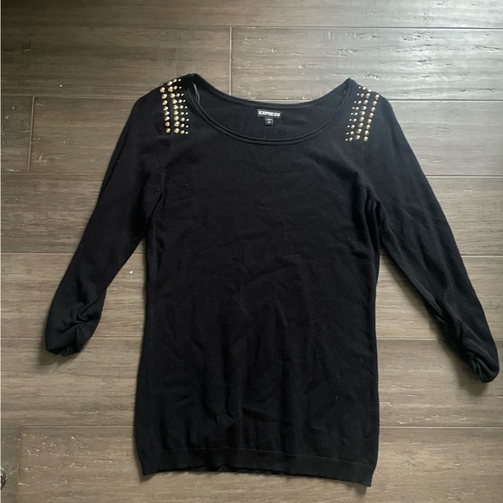 BLACK EXPRESS GLITSY SHOULDER SWEATER small